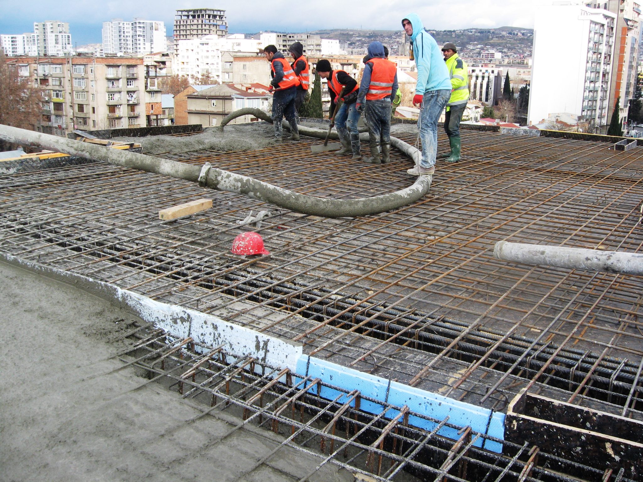 Interfloor plate reinforcement using basalt rebar, Tbilisi, year 2018 ...